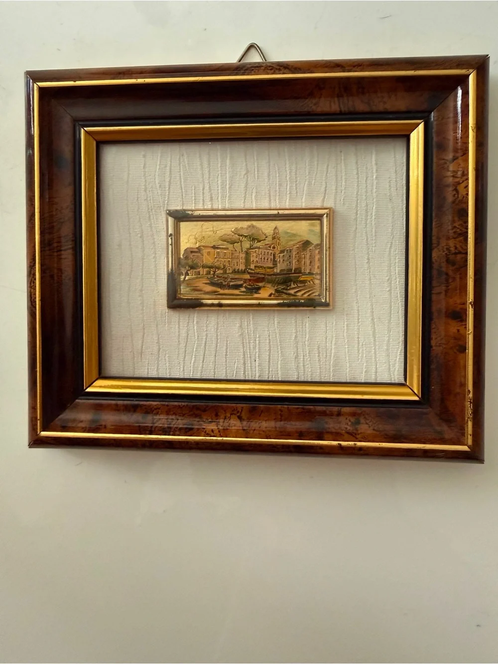 Vintage Italian Creazioni Artistiche Serie Oro Framed Miniature Wall Art